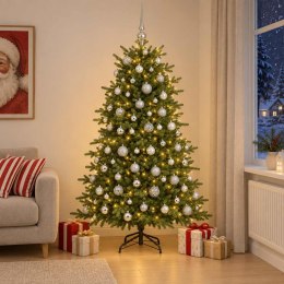 VidaXL Sztuczna choinka z bombką 180 cm 300 LED Ciepła biel