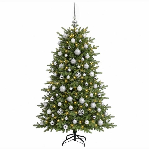 VidaXL Sztuczna choinka z bombką 180 cm 300 LED Ciepła biel