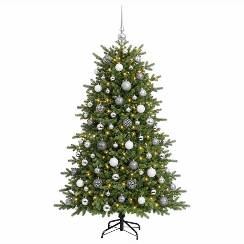 VidaXL Sztuczna choinka z bombką 180 cm 300 LED Ciepła biel