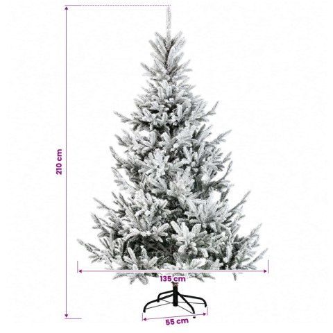 VidaXL Sztuczna choinka z bombką 210 cm 300 LED Ciepła biel