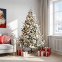 VidaXL Sztuczna choinka z bombką 210 cm 300 LED Ciepła biel