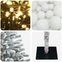 VidaXL Sztuczna choinka z bombką 210 cm 300 LED Ciepła biel