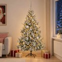 VidaXL Sztuczna choinka z bombką 210 cm 300 LED Ciepła biel