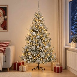 VidaXL Sztuczna choinka z bombką 210 cm 300 LED Ciepła biel