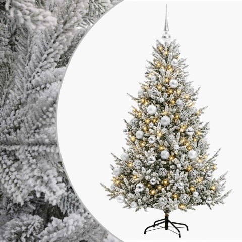 VidaXL Sztuczna choinka z bombką 210 cm 300 LED Ciepła biel