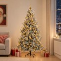 VidaXL Sztuczna choinka z bombką 210 cm 300 LED Ciepła biel