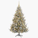 VidaXL Sztuczna choinka z bombką 210 cm 300 LED Ciepła biel
