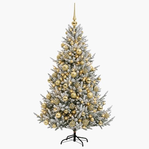 VidaXL Sztuczna choinka z bombką 210 cm 300 LED Ciepła biel
