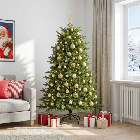 VidaXL Sztuczna choinka z bombką 210 cm 300 LED Ciepła biel