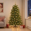 VidaXL Sztuczna choinka z bombką 210 cm 300 LED Ciepła biel