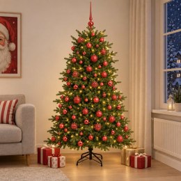 VidaXL Sztuczna choinka z bombką 210 cm 300 LED Ciepła biel