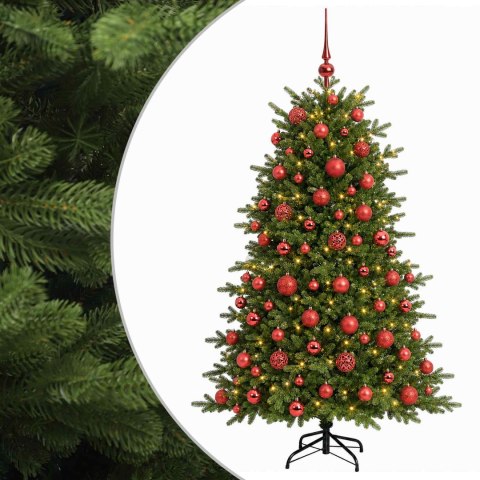 VidaXL Sztuczna choinka z bombką 210 cm 300 LED Ciepła biel