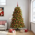 VidaXL Sztuczna choinka z bombką 210 cm 300 LED Ciepła biel
