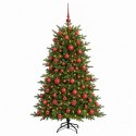 VidaXL Sztuczna choinka z bombką 210 cm 300 LED Ciepła biel