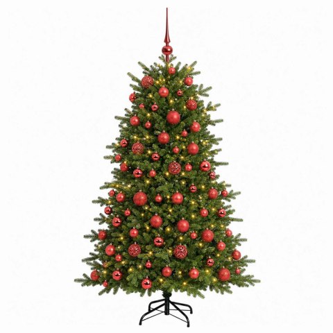 VidaXL Sztuczna choinka z bombką 210 cm 300 LED Ciepła biel