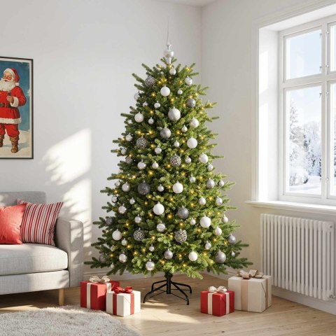 VidaXL Sztuczna choinka z bombką 210 cm 300 LED Ciepła biel