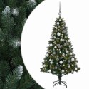 VidaXL Sztuczna choinka z bombkami 120 cm 150 LED Ciepła biel