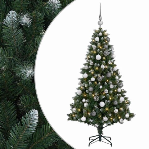 VidaXL Sztuczna choinka z bombkami 120 cm 150 LED Ciepła biel