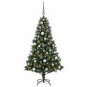VidaXL Sztuczna choinka z bombkami 120 cm 150 LED Ciepła biel