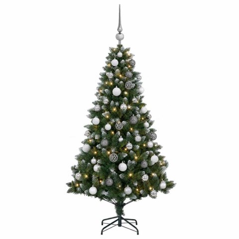 VidaXL Sztuczna choinka z bombkami 120 cm 150 LED Ciepła biel