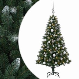 VidaXL Sztuczna choinka z bombkami 150 cm 150 LED Ciepła biel