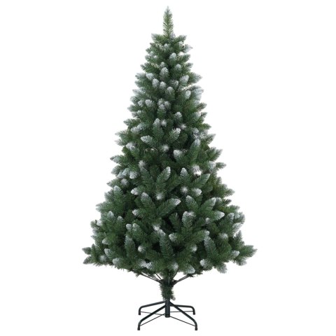 VidaXL Sztuczna choinka z bombkami 180 cm 300 LED Ciepła biel