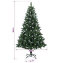 VidaXL Sztuczna choinka z bombkami 180 cm 300 LED Ciepła biel