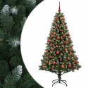 VidaXL Sztuczna choinka z bombkami 180 cm 300 LED Ciepła biel