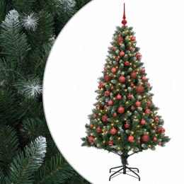 VidaXL Sztuczna choinka z bombkami 180 cm 300 LED Ciepła biel