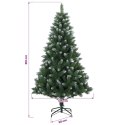 VidaXL Sztuczna choinka z bombkami 210 cm 300 LED Ciepła biel