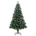 VidaXL Sztuczna choinka z bombkami 210 cm 300 LED Ciepła biel