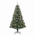 VidaXL Sztuczna choinka z bombkami 240 cm 300 LED Ciepła biel