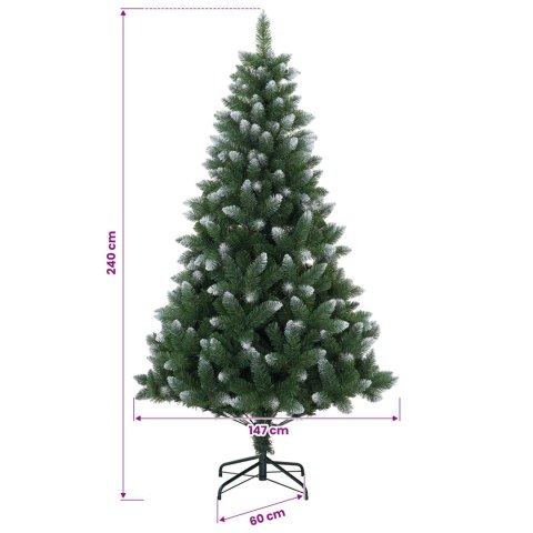 VidaXL Sztuczna choinka z bombkami 240 cm 300 LED Ciepła biel