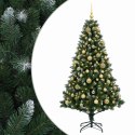 VidaXL Sztuczna choinka z bombkami 240 cm 300 LED Ciepła biel