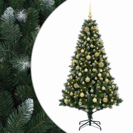 VidaXL Sztuczna choinka z bombkami 240 cm 300 LED Ciepła biel