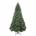 VidaXL Sztuczna choinka zielona z bombką 210 cm 300 LED Ciepła biel