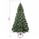 VidaXL Sztuczna choinka zielona z bombką 210 cm 300 LED Ciepła biel