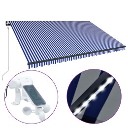 VidaXL Markiza elektryczna z oświetleniem LED i czujnikiem 5 x 3 m