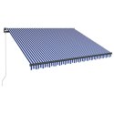 VidaXL Ręczna markiza z oświetleniem LED solarnym 4 x 3 m