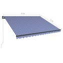 VidaXL Ręczna markiza z oświetleniem LED solarnym 4 x 3 m