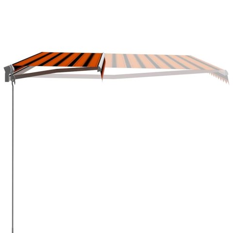 VidaXL Ręcznie zwijana markiza, 400 x 300 cm, pomarańczowo-brązowa