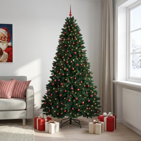 VidaXL Sztuczna choinka, ciemnozielona, z bombką 270 cm 600 LED