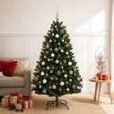 VidaXL Sztuczna choinka, ciemnozielona, z bombkami 150 cm 150 LED