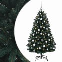 VidaXL Sztuczna choinka, ciemnozielona, z bombkami 150 cm 150 LED