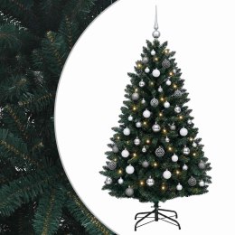 VidaXL Sztuczna choinka, ciemnozielona, z bombkami 150 cm 150 LED