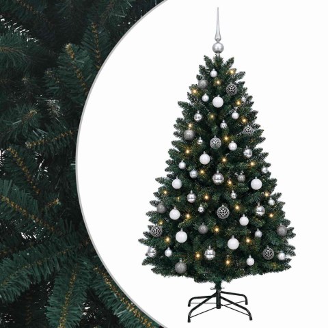 VidaXL Sztuczna choinka, ciemnozielona, z bombkami 150 cm 150 LED