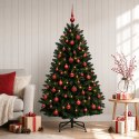 VidaXL Sztuczna choinka, ciemnozielona, z bombkami 180 cm 300 LED