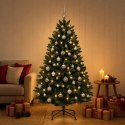 VidaXL Sztuczna choinka, ciemnozielona, z bombkami 180 cm 300 LED