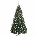 VidaXL Sztuczna choinka, ciemnozielona, z bombkami 180 cm 300 LED