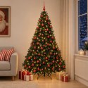 VidaXL Sztuczna choinka, ciemnozielona, z bombkami 240 cm 300 LED